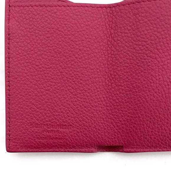 Saint Laurent Trifold Wallet Pink 459784 B680J 5619 Grain Leather SAINT LAURE... - Picture 6 of 10
